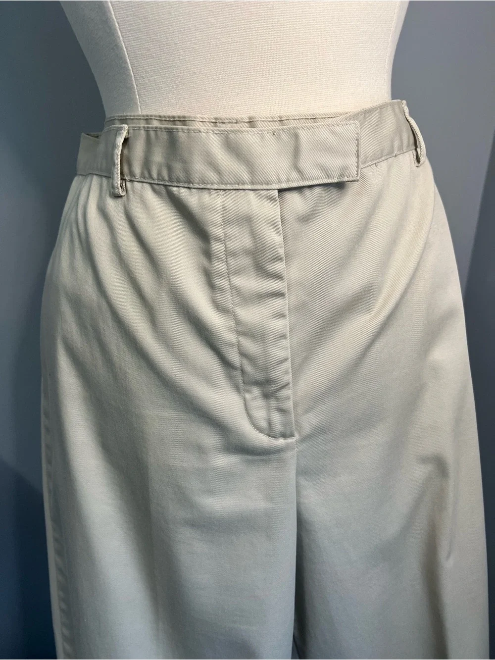 Style & Co. Size 16 Beige Cotton Wide Leg Pants Trousers